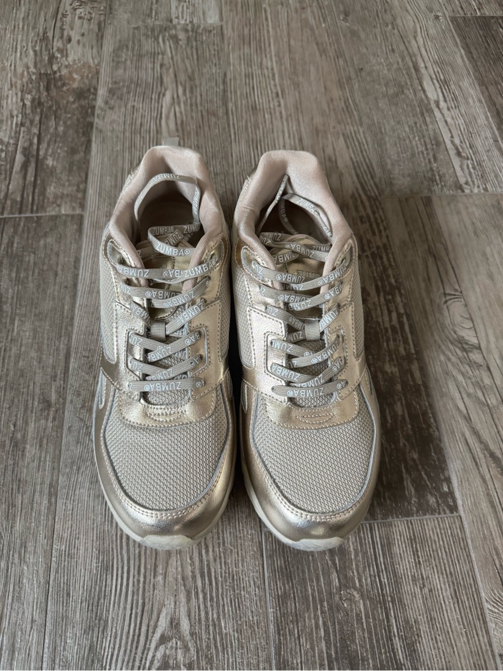 Zumba Fitness Metallic Gold Women's Athletic Sneakers, US11, excellent condition